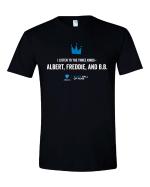 Product Description: Black Gildan Softstyle t-shirt featuring the3 Kings of the Blues world:</br>Albert King, Freddie King, and B.B. King.</br> 3 Kings T-Shirt